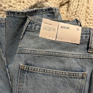 Agolde pinch waist high kick in color riptide